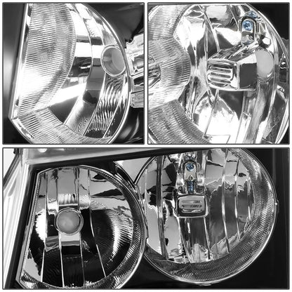 Pair of Black Housing Amber Corner Headlight Lamps for Chevy Tahoe Suburban (2007–2014)