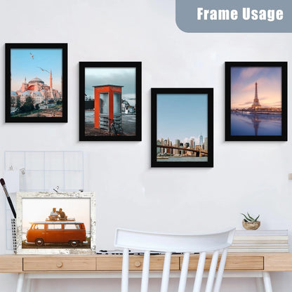 Set of 6 8x10 Picture Frames for Home Decor (Black)