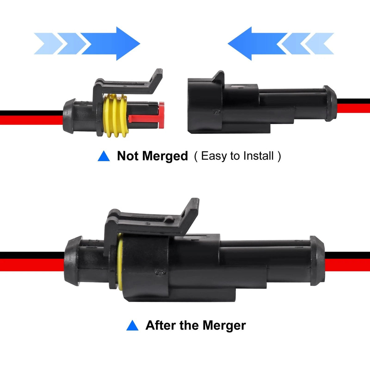 10PCS 2 Pin Waterproof Electrical Wire Connector for Automotive Applications