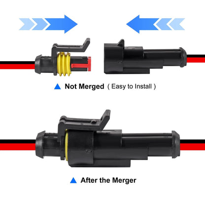 10PCS 2 Pin Waterproof Electrical Wire Connector for Automotive Applications