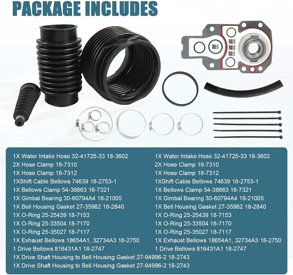 Transom Repair Kit with Gimbal Bearing for Mercruiser Alpha One Gen 2