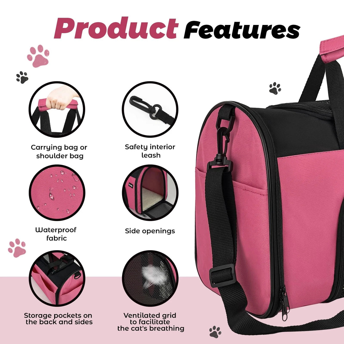 Soft-Sided Pet Carrier for TSA Airline Approved Travel (16.54"L x 9.84"W x 11.42"H)