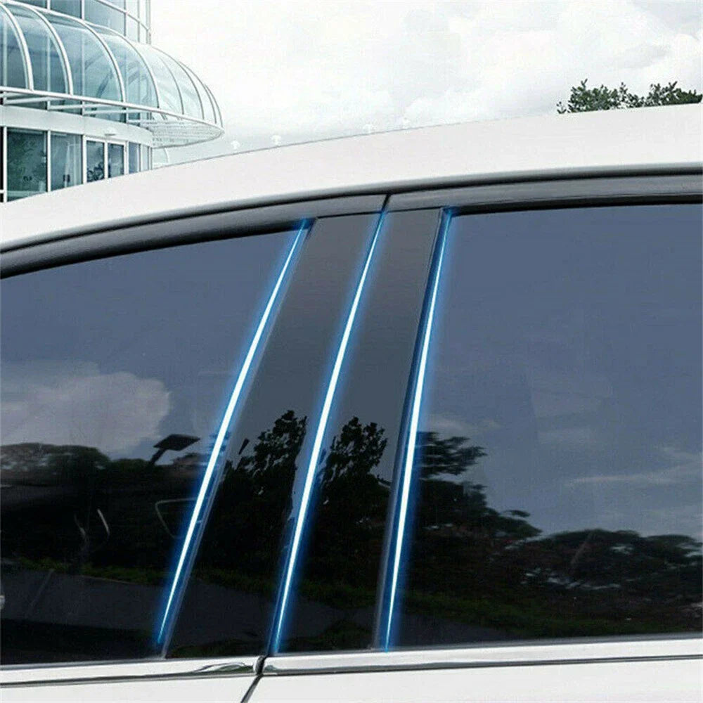 6Pcs Black Door Window Pillar Posts Cover Trim for Honda Fit Jazz (2014-2019)