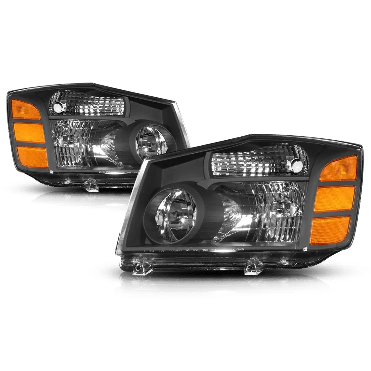 Factory Style Headlight Black Housing Amber Corner for Titan/Armada (2004–2015)