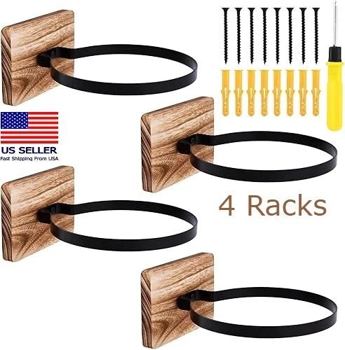 4pcs Wall Mount Ball Holder for Basketball (Sports Ball Rack Display)