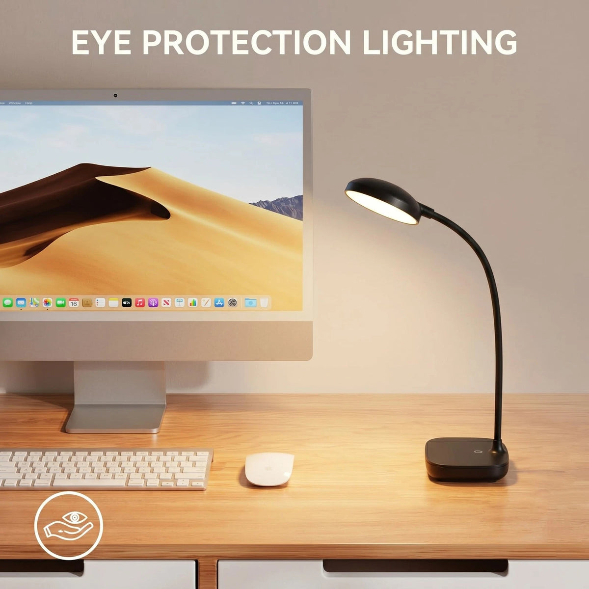 1 Pack Black Battery Desk Lamp 5W for Home Office