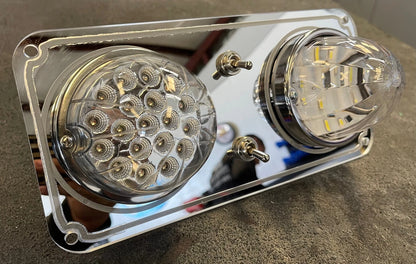 Set of 2 Dome Lights for Peterbilt 389 379 (LED, Framed Style) 44619346800619