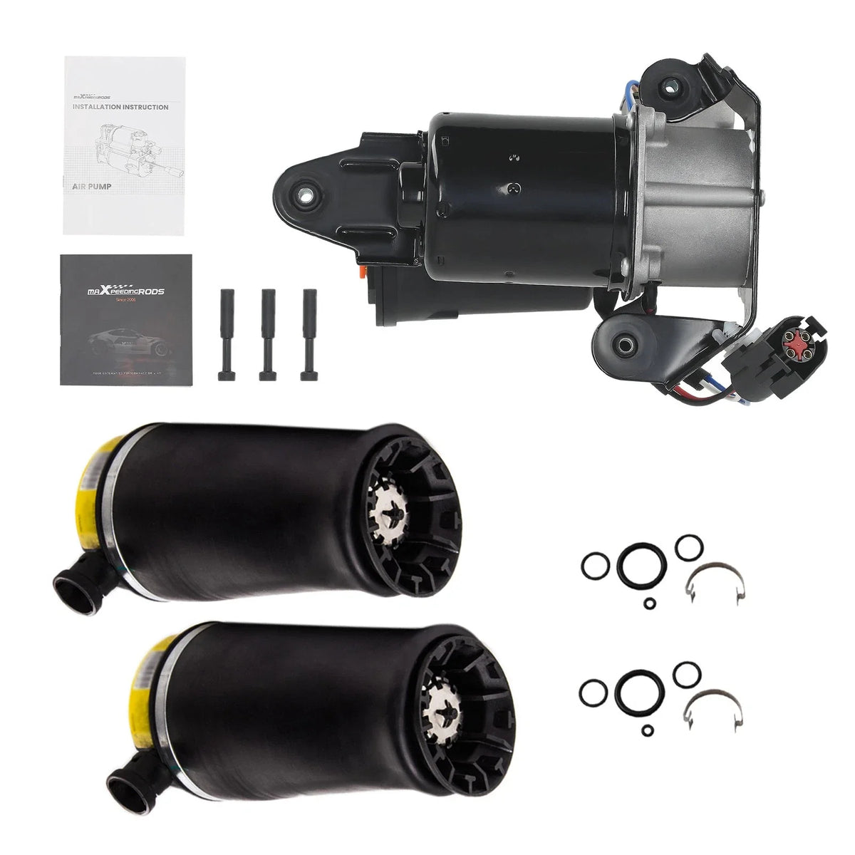 3X Rear Air Spring Bags + Compressor for Ford Expedition, Lincoln Navigator (1998–2002)