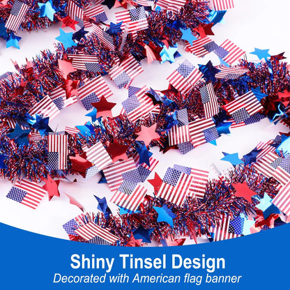 50FT 4th of July Red Star American Flag Decorations