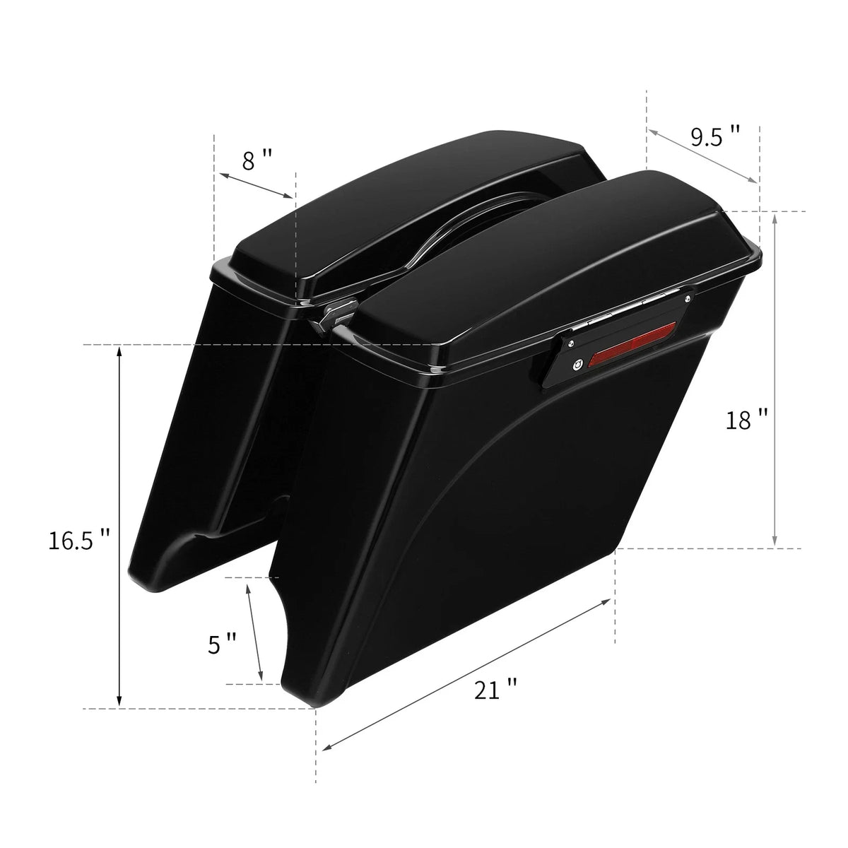 5" Stretched Extended Hard Saddlebags for Harley Electra Glide Road King (1993–2013)