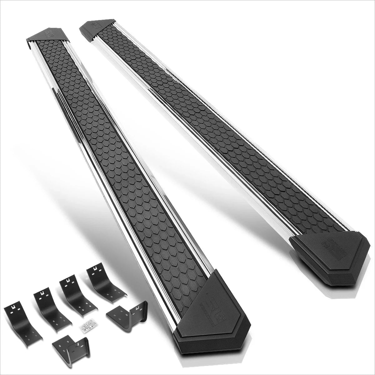 J2 Running Boards for Dodge Ram Crew Cab (2009–2020) 8" Chrome Honeycomb Step Pad