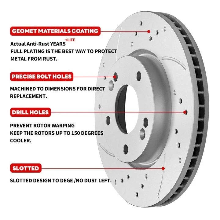 Front Brake Rotors & Ceramic Pads for Ford Mustang (1999–2004) 275mm