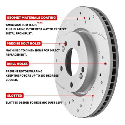 Front Brake Rotors & Ceramic Pads for Ford Mustang (1999–2004) 275mm