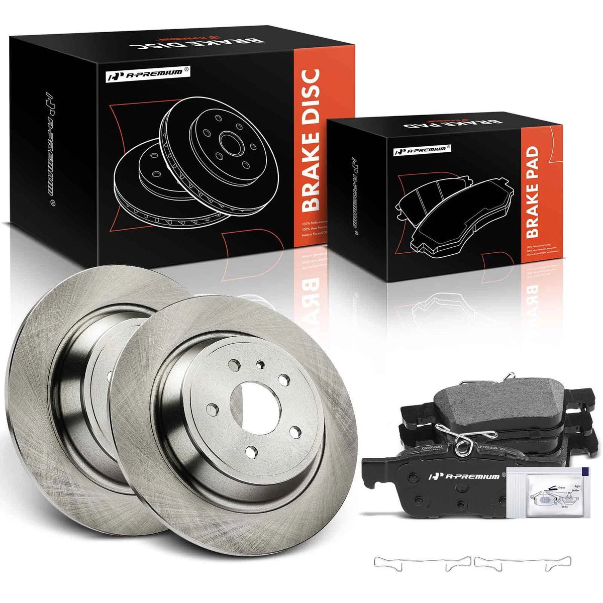 Set of 2 Rear Disc Brake Rotors & Ceramic Pads for Ford Escape (2017–2019)
