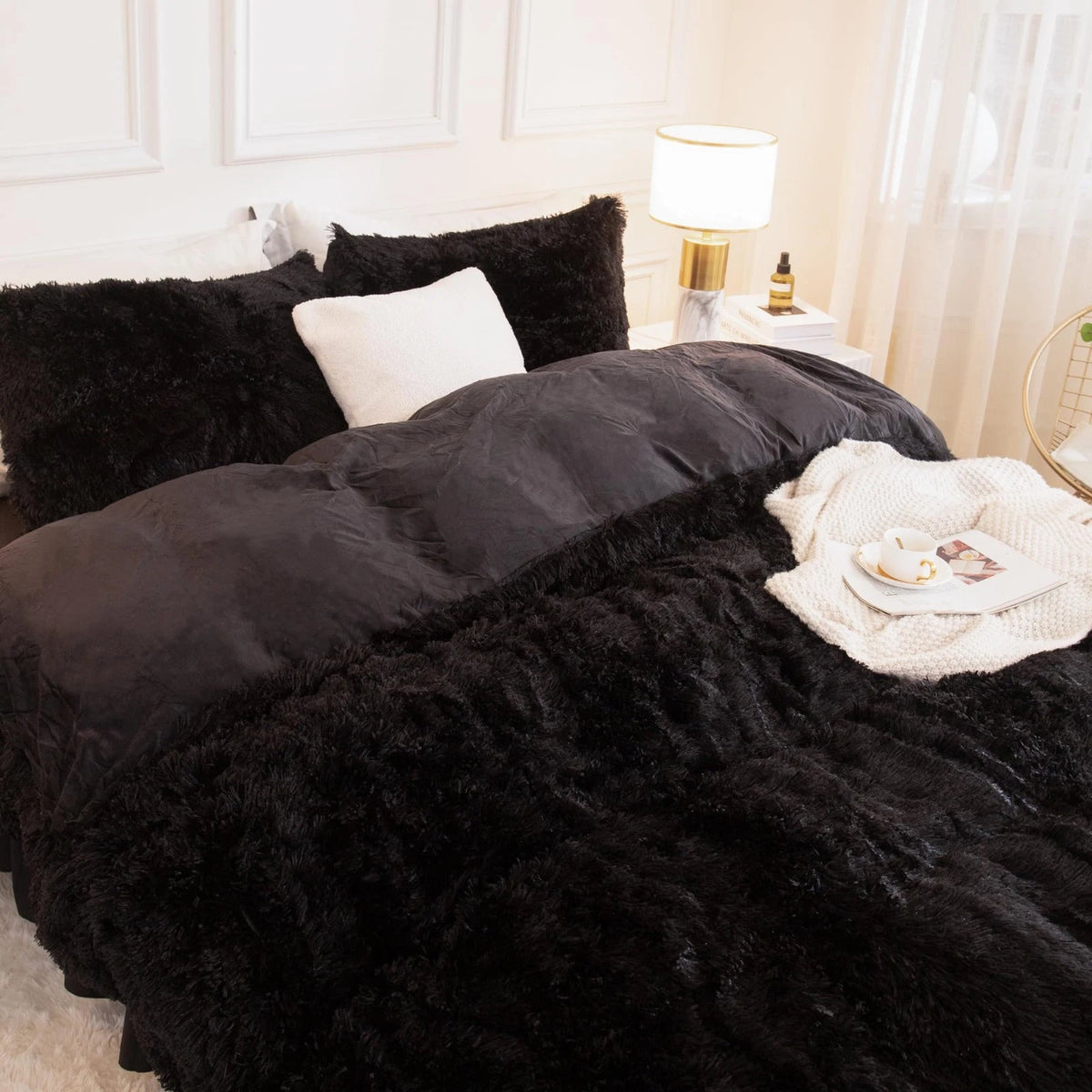 Queen Comforter Set Black for Bedding (2023)