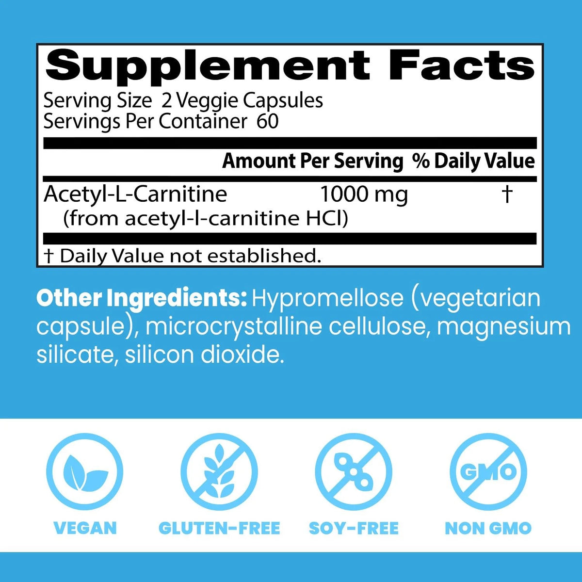 Acetyl-L-Carnitine 1000 mg for Doctors Best (120 Count)