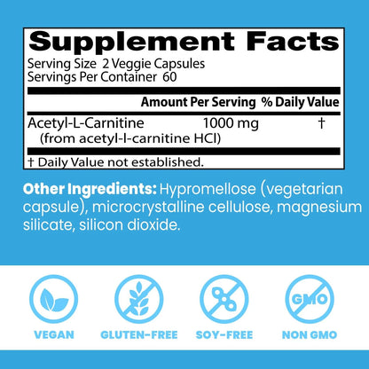 Acetyl-L-Carnitine 1000 mg for Doctors Best (120 Count)