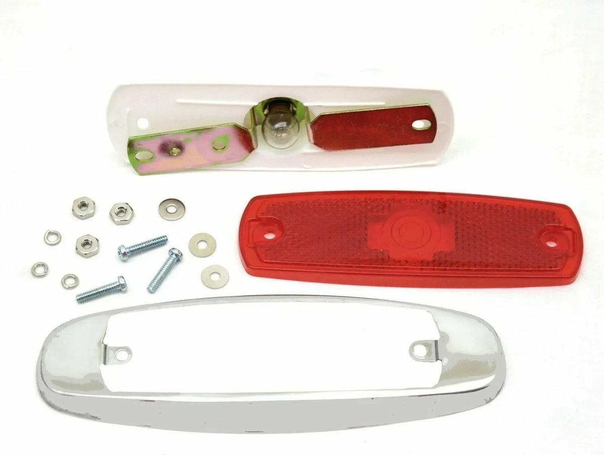 Incandescent Marker Light for Peterbilt (81306) Red Lens Stainless Rim