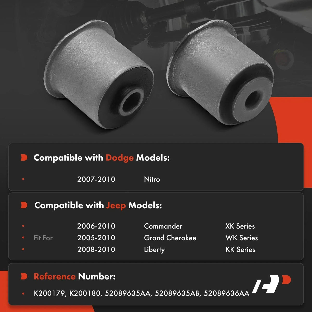 2Pcs Rear Upper Control Arm Bushings for Jeep Grand Cherokee