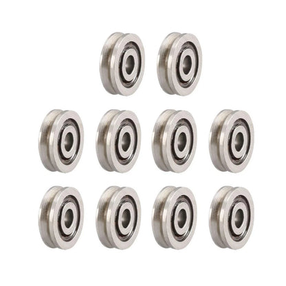 Set of 4 V-Groove Guide Pulley Rail Ball Bearings MF74ZZ