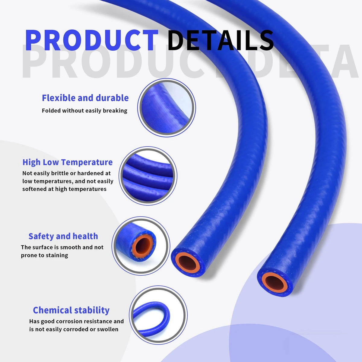 20FT 9/16" Silicone Heater Hose Coolant Radiator Tubing with 5 Clamps