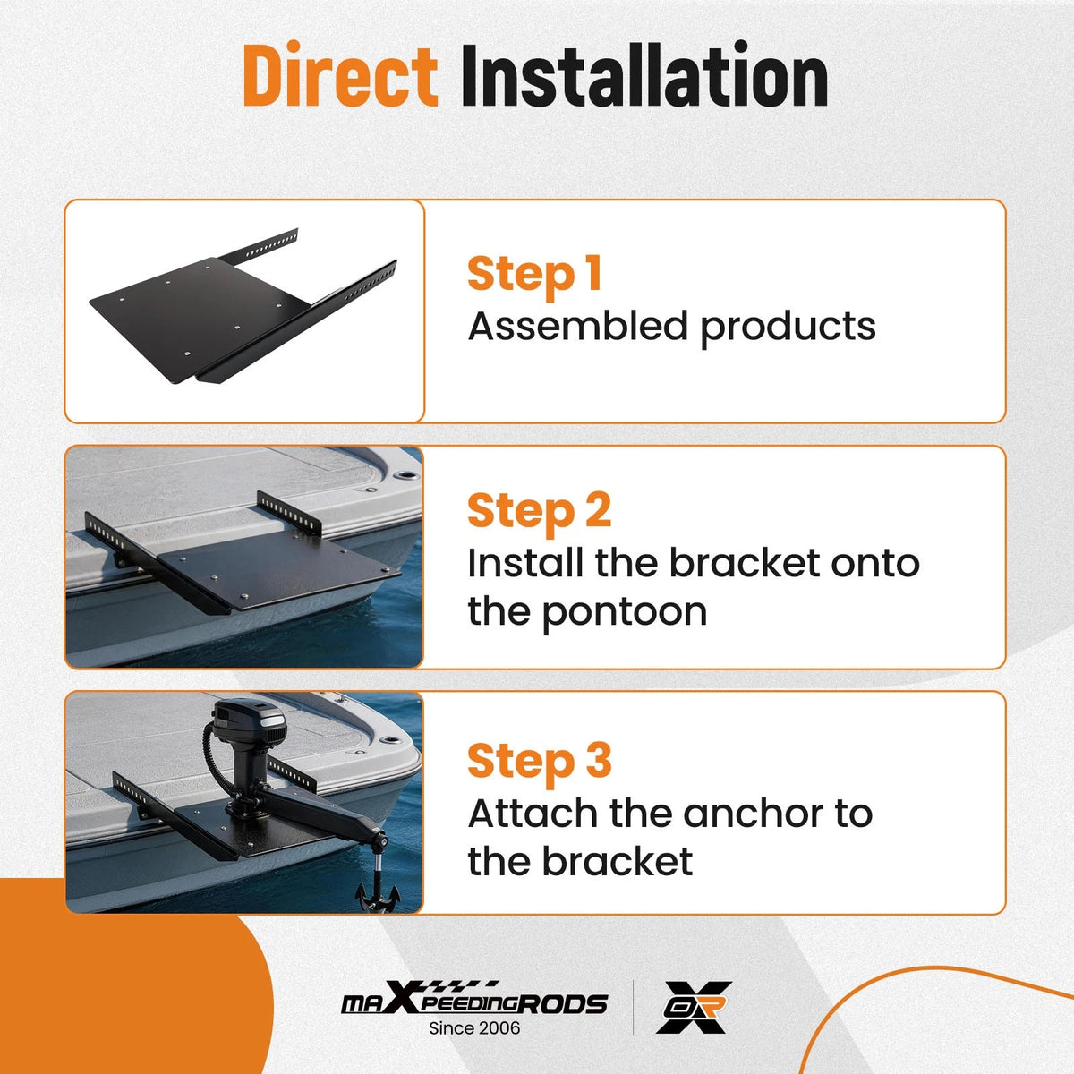 Universal Pontoon Accessory Mount for Grill, Anchor Winch (ZNR9V1)
