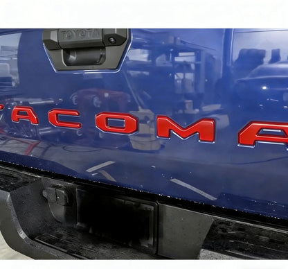 Tailgate Emblem for Tacoma (2024–2026) Gloss Red 3D Badge Replacement
