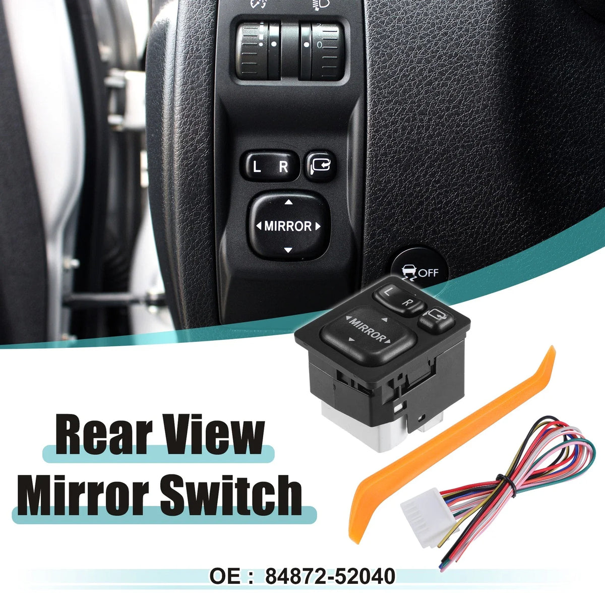 Set of 1 Power Rear View Mirror Switch for Toyota (No. 84872-52040)