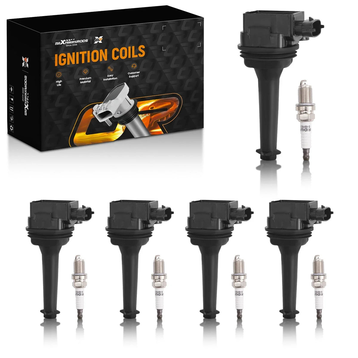Set of 5 Ignition Spark Plugs for Volvo C70 S60 S70 S80 V70 XC70 XC90 (1998–2009) UF341