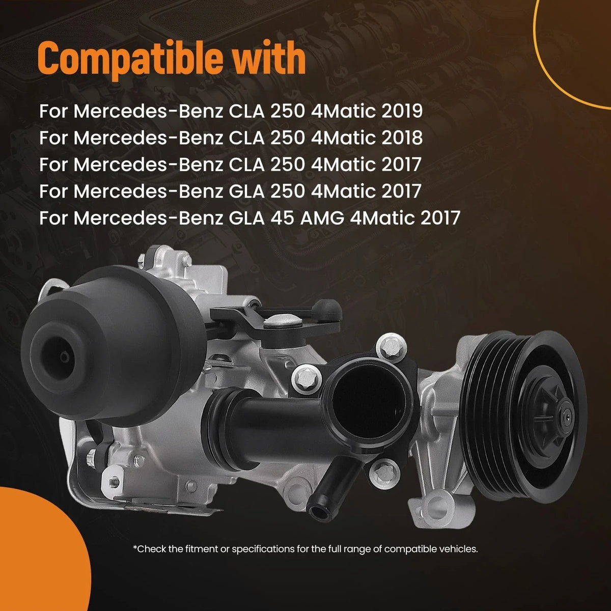 Water Pump for Mercedes Benz CLA250 GLA250 2.0L (2014–2019) 2702000801