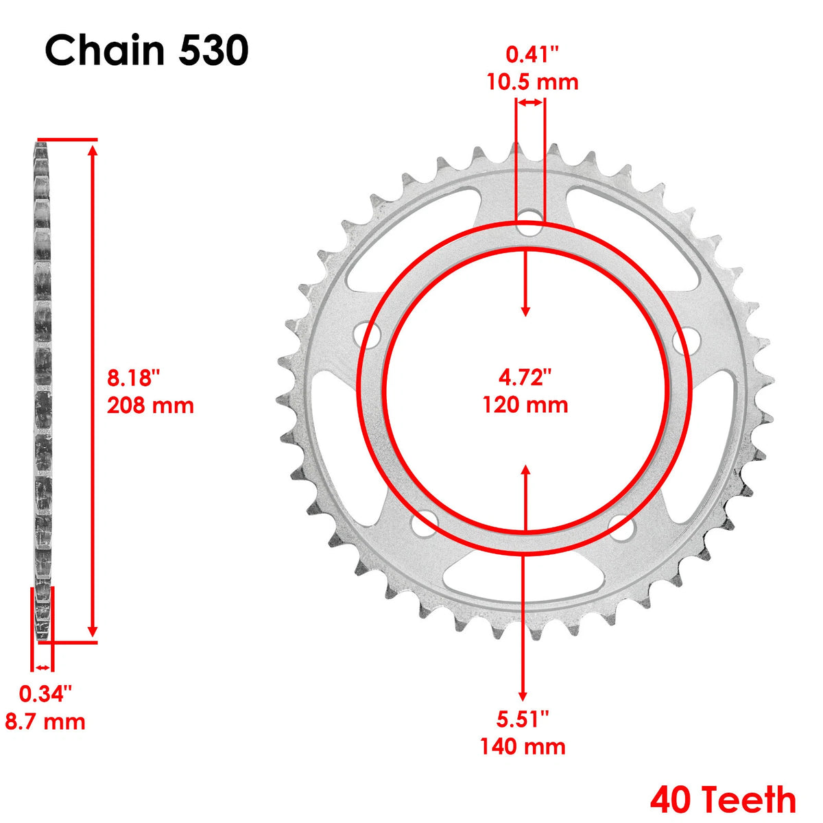 Drive Chain & Sprockets Kit for Suzuki SV1000 SV1000S (2003–2007) EG2556CH183XO