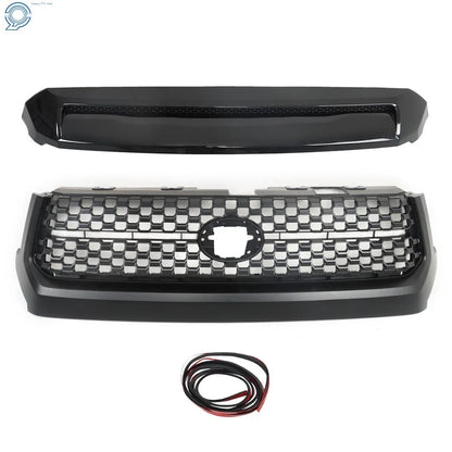 Grille and Hood Bulge Molding for Toyota Tundra (2014–2020) Black