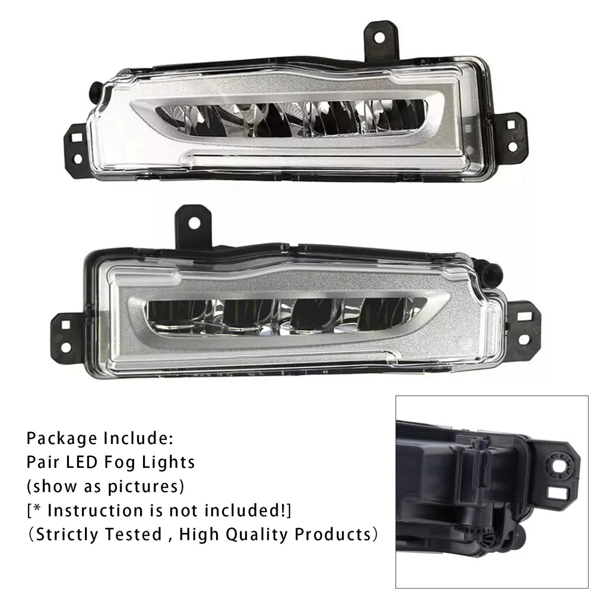 Pair LED Front Bumper Fog Lights for BMW X5 (2018–2022) 63177406365, 63177406366