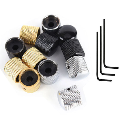 4-Pack Chrome Metal Dome Knobs for Guitar