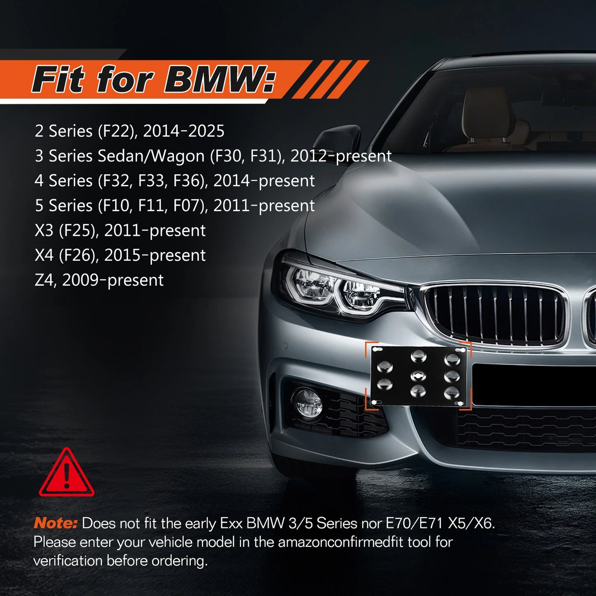 Front Bumper Tow Hook License Plate Bracket for BMW 328i 335i 435i (F30 F10)