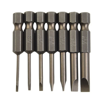 Set of 6 Screwdriver Bit Nutdrivers 2.0-6.35mm Shank 50mm Length