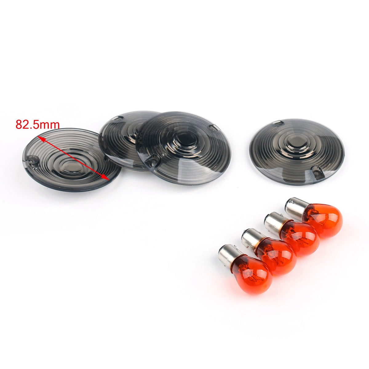 4X Smoke Turn Signal Lens Bulbs for Road King Touring Glide (1986–2007) TS-122-Smoke