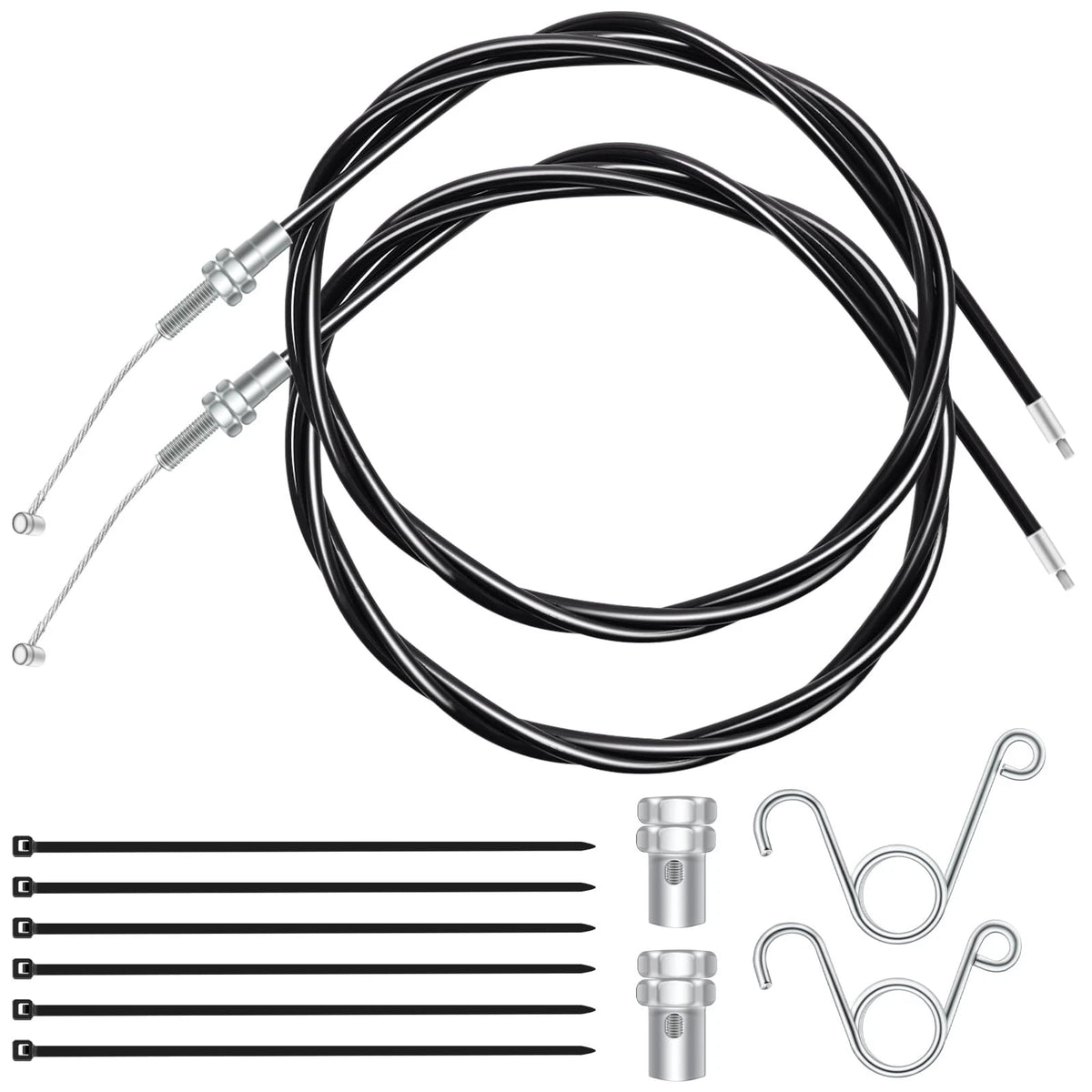 2X Go Kart Throttle Cable Kit for 150cc (75in, Black, Silver)
