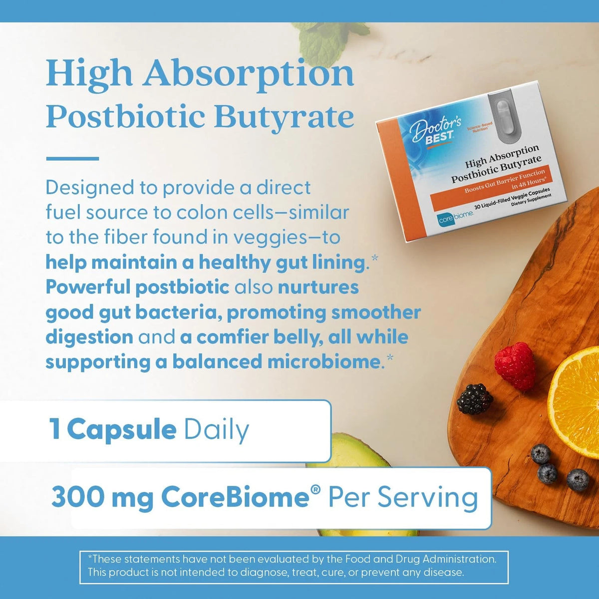 Postbiotic Butyrate for Doctor's Best (30 Count)