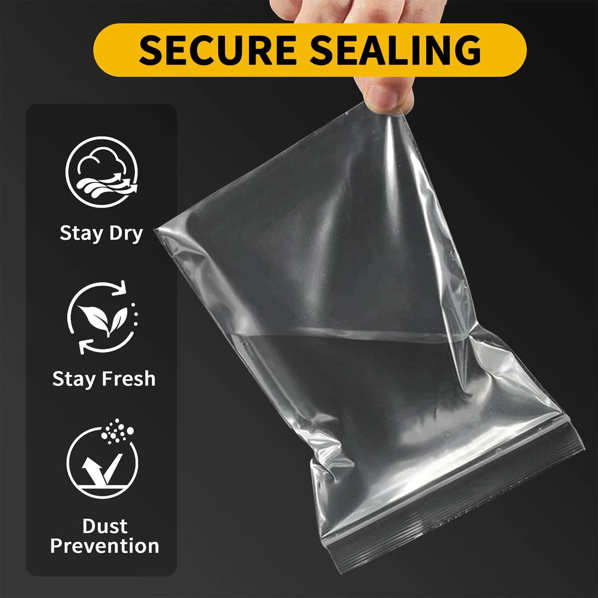 200 Pack Small Plastic Bags for Jewelry (2x3, 3x3, 3x5, 4x6 Inch)
