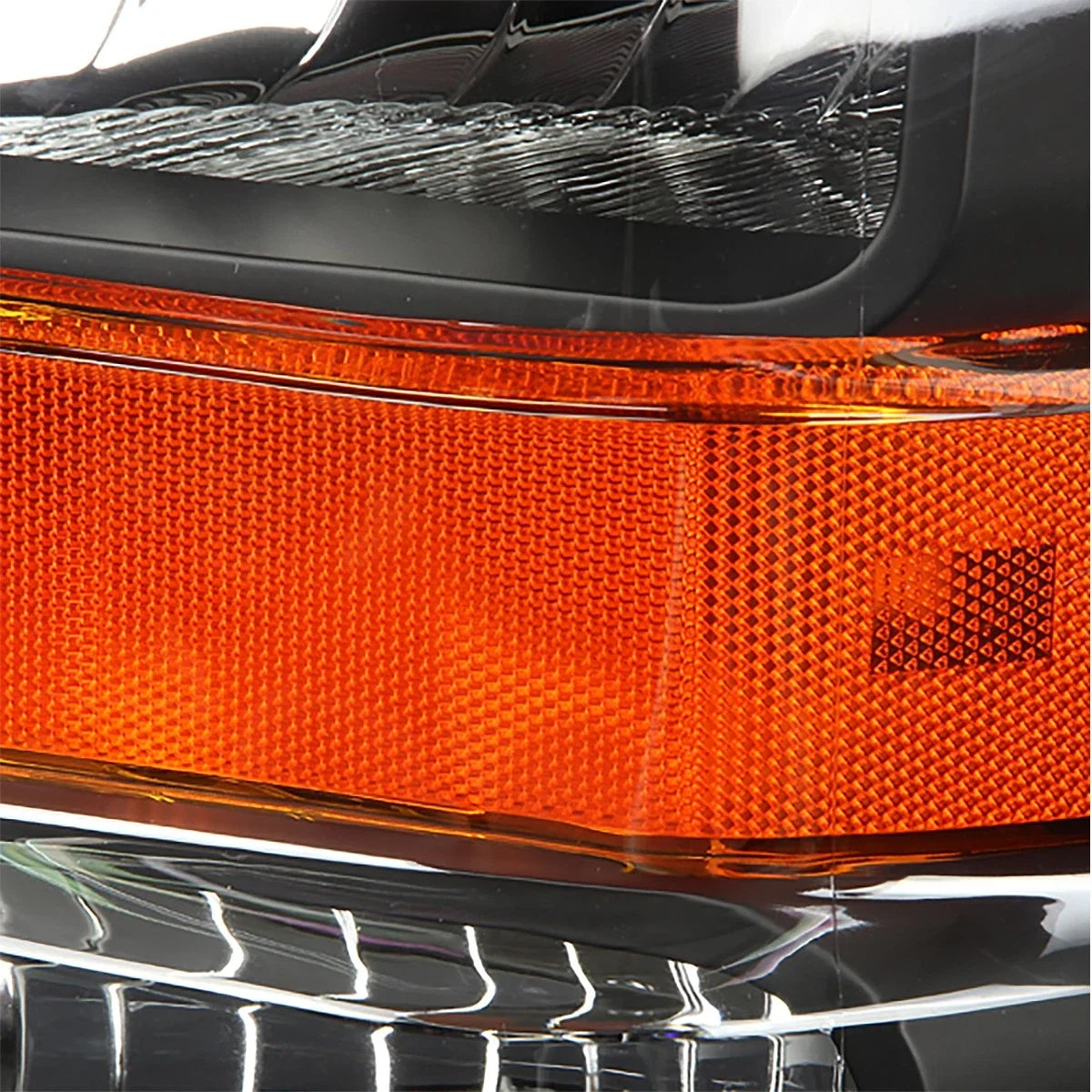Pair of Black Housing Amber Side Headlights for Ford Super Duty (2008–2010)