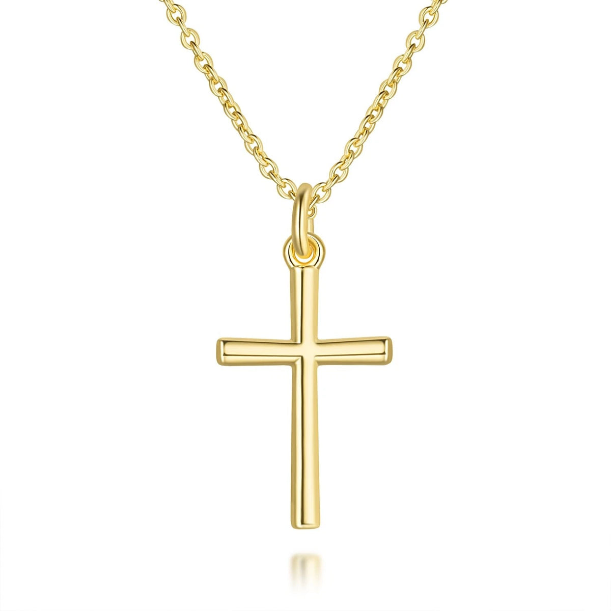 14K Gold Cross Necklace for Women (20mm)