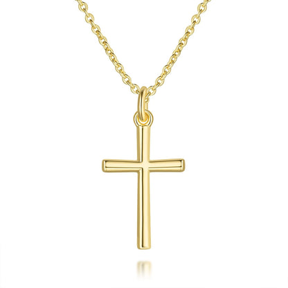 14K Gold Cross Necklace for Women (20mm)