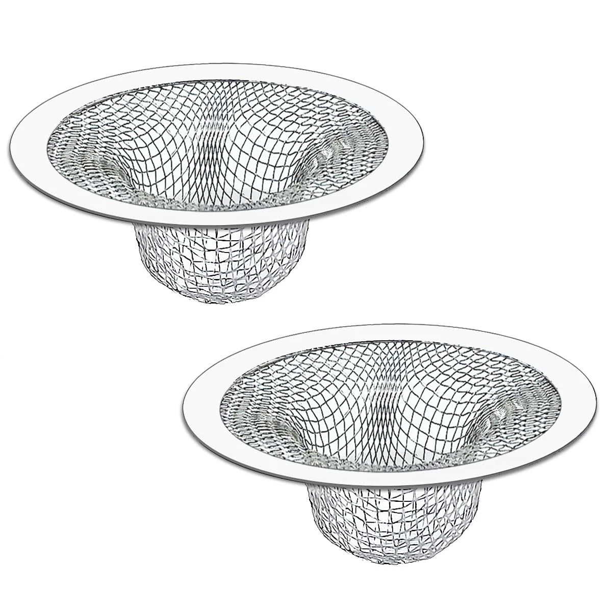 2X Tub Drain Hair Catcher for Shower (2.75 inch) - Silver