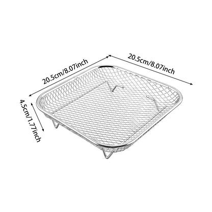 3X Stackable Air Fryer Racks for Steam and Bake (8.07x8.07x1.77in)