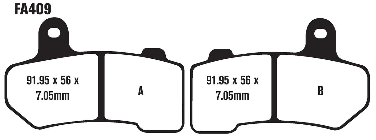 Set of 4 EBC Brakes FA409HH Disc Brake Pads for