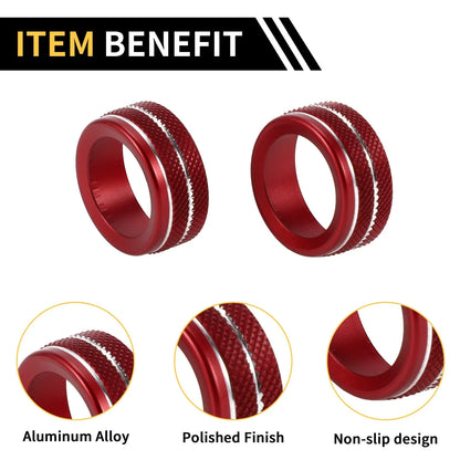 Volume Tune Switch Knob Cover Ring for Toyota Tacoma (2020–2023) Red