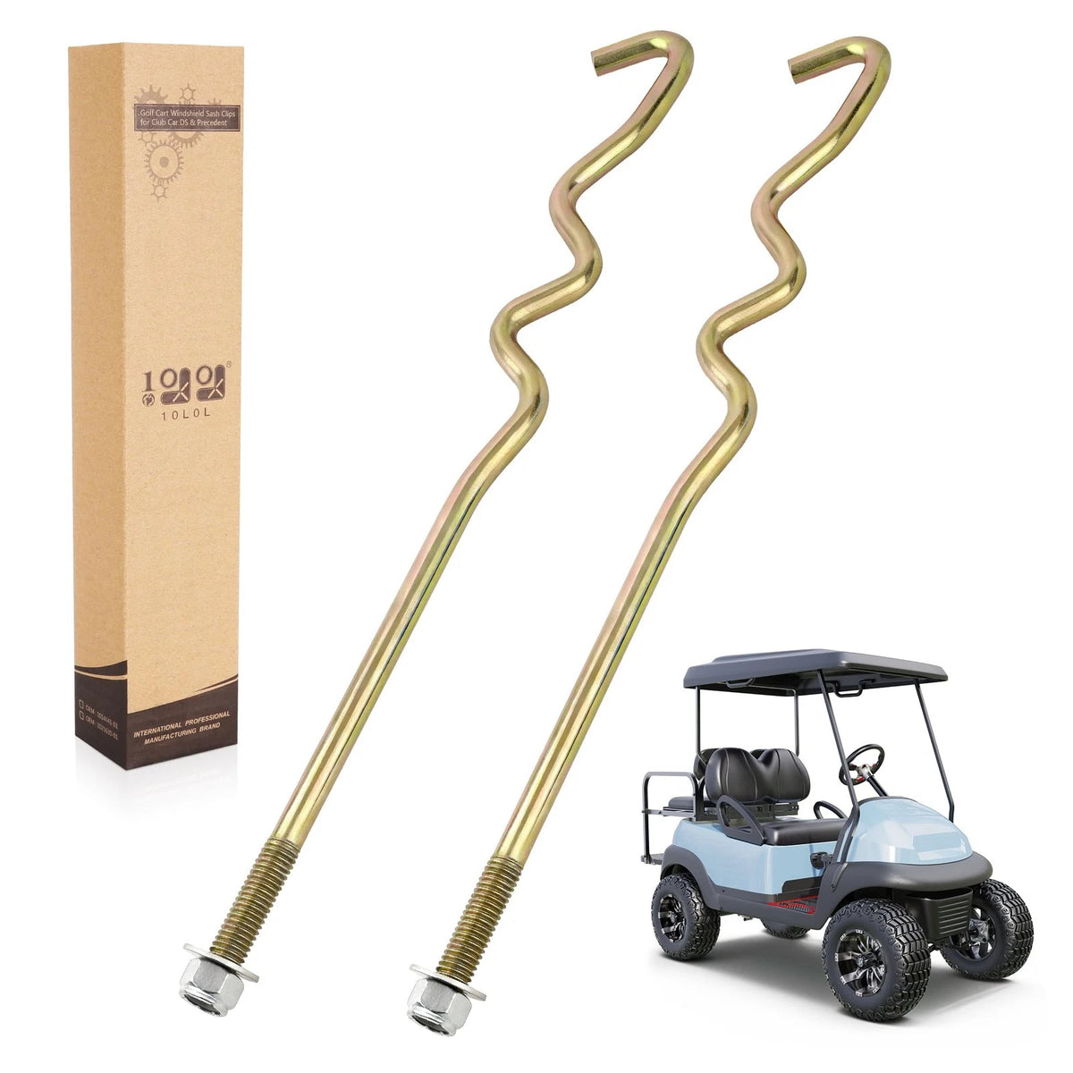 10L0L Golf Cart Battery Hold Down Rods Kit for Club Car Precedent (2008–...)