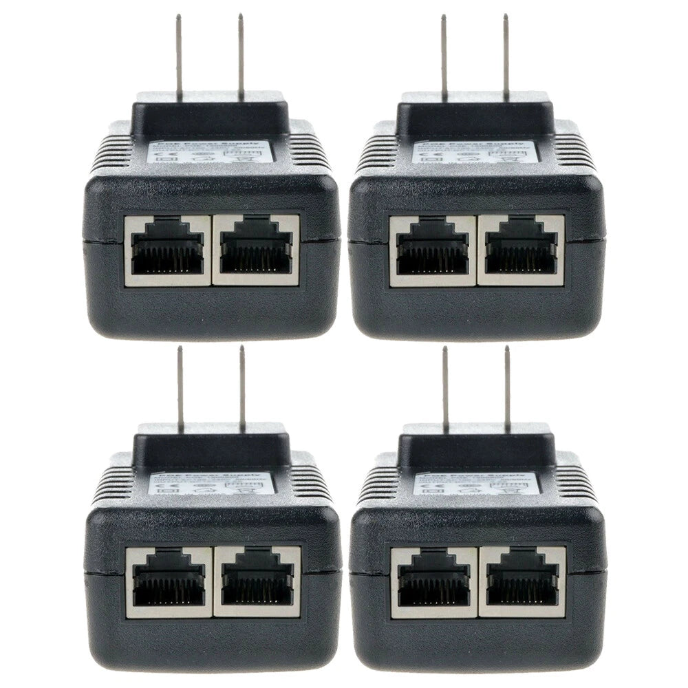4X POE Injector 24V 1A Wall Plug Ethernet Adapter for IP Phone Camera