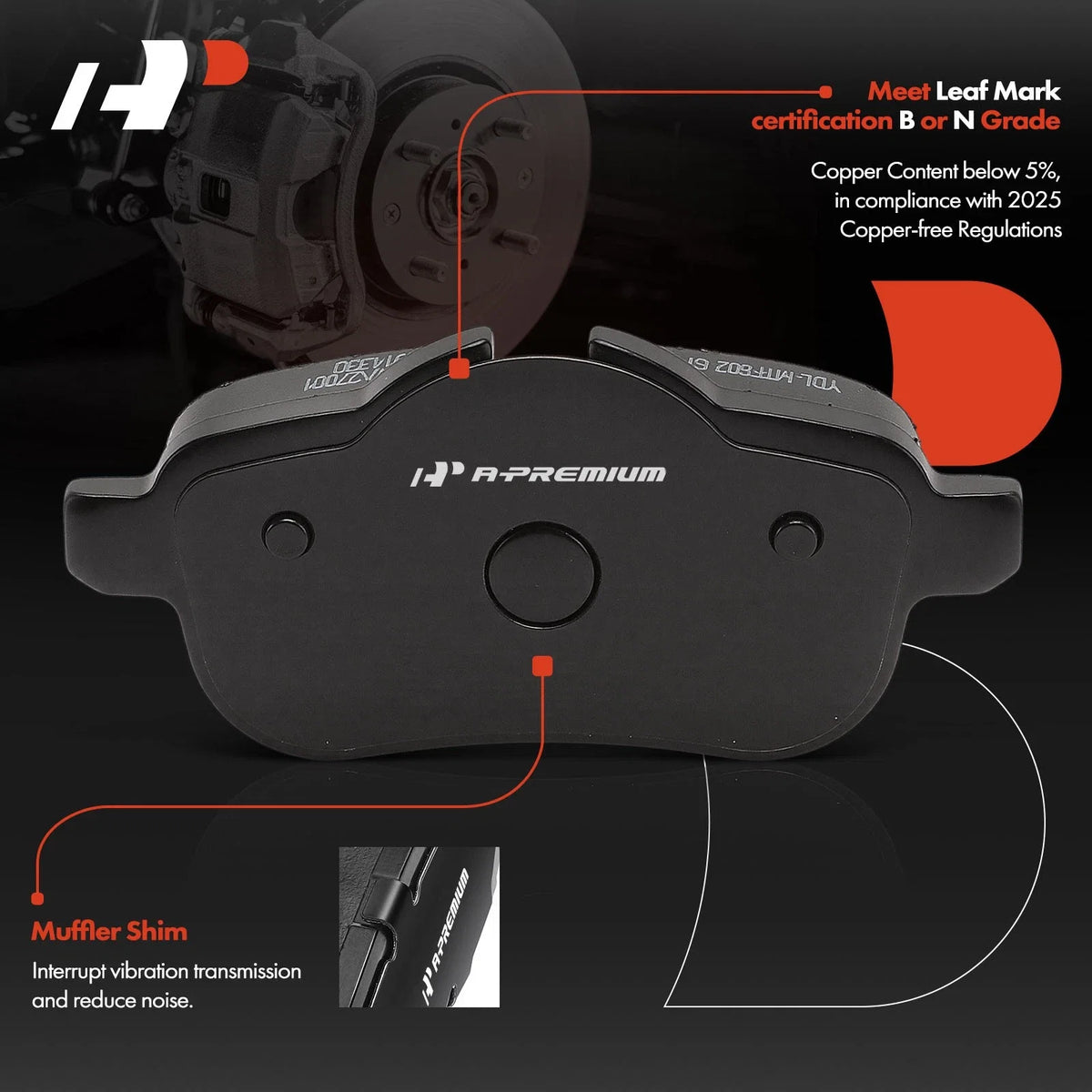 Set of 4 Rear Side Ceramic Brake Pads for BMW Z4 (2009–2016)